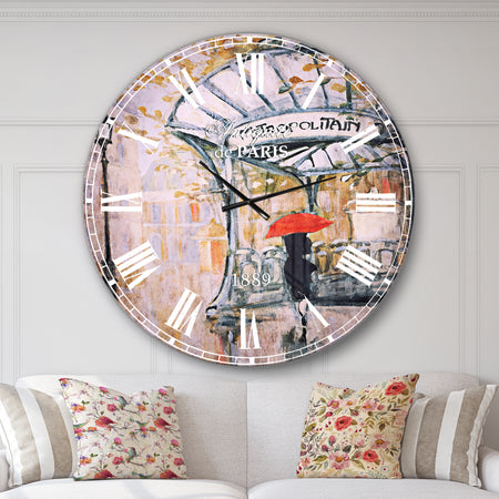 Love in Paris IV - Romantic French Country Large Wall CLock