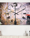 Love in Paris V - Cottage 3 Panels Large Wall CLock