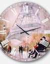 Love in Paris VI - Romantic French Country Large Wall CLock