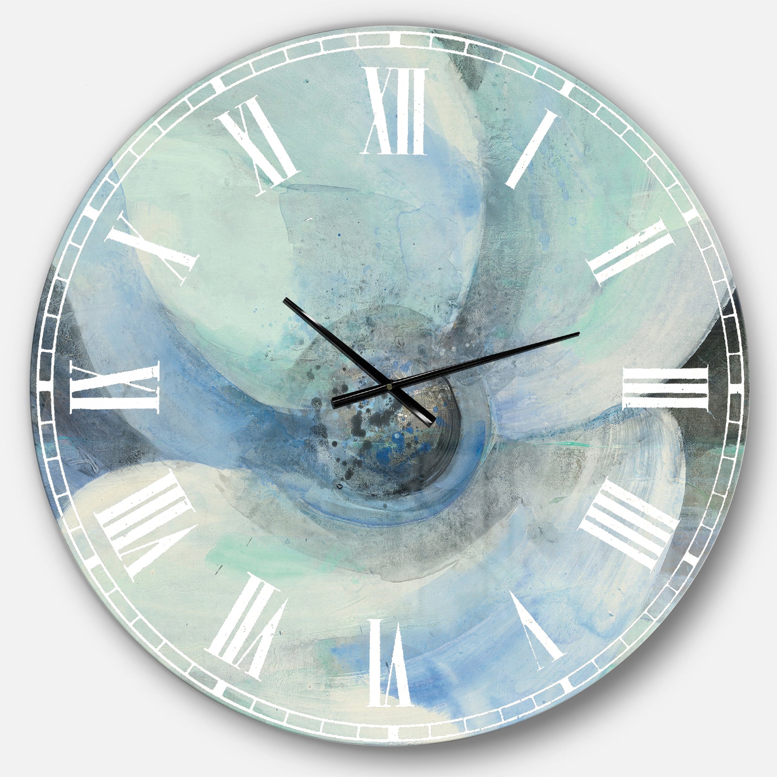 Watercolor Moonlight Magnolia II - Farmhouse Large Wall CLock