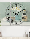 Pastel Bath II - Cottage 3 Panels Large Wall CLock