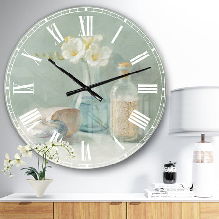 Pastel Bath II - Nautical & Beach Wall CLock
