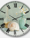 Pastel Bath III - Nautical & Beach Large Wall CLock