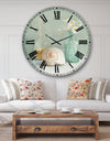 Pastel Bath III - Nautical & Beach Large Wall CLock