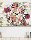 French Roses I - Cottage 3 Panels Oversized Wall CLock