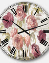 French Roses I - Farmhouse Large Wall CLock