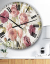 French Roses I - Farmhouse Large Wall CLock