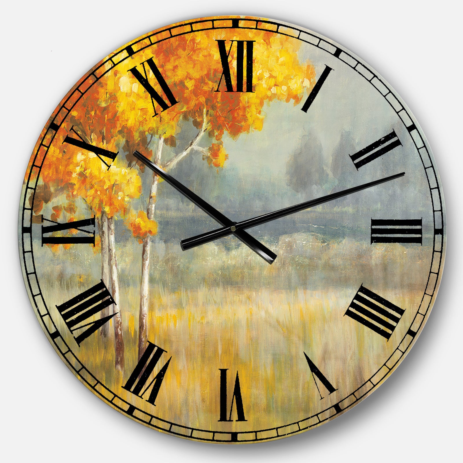 Autumn Landscape - Farmhouse Oversized Wall CLock