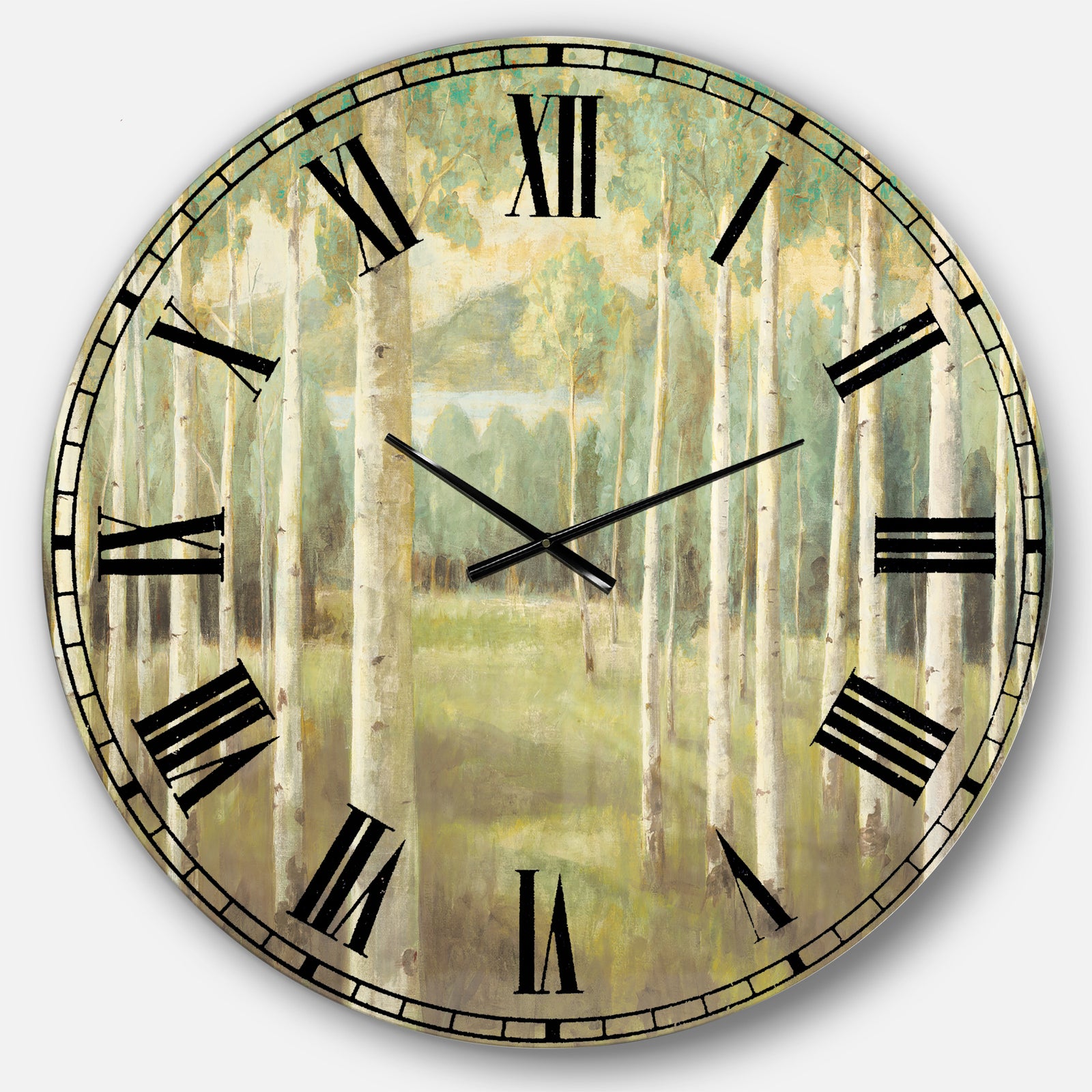 Aspens Neutral Forest - Traditional Large Wall CLock