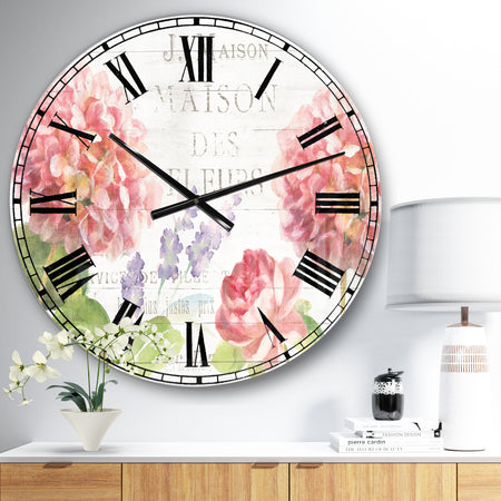 Maison Des Fleurs II - Farmhouse Large Wall CLock
