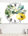 Floursack Lemon I - Cottage 3 Panels Oversized Wall CLock