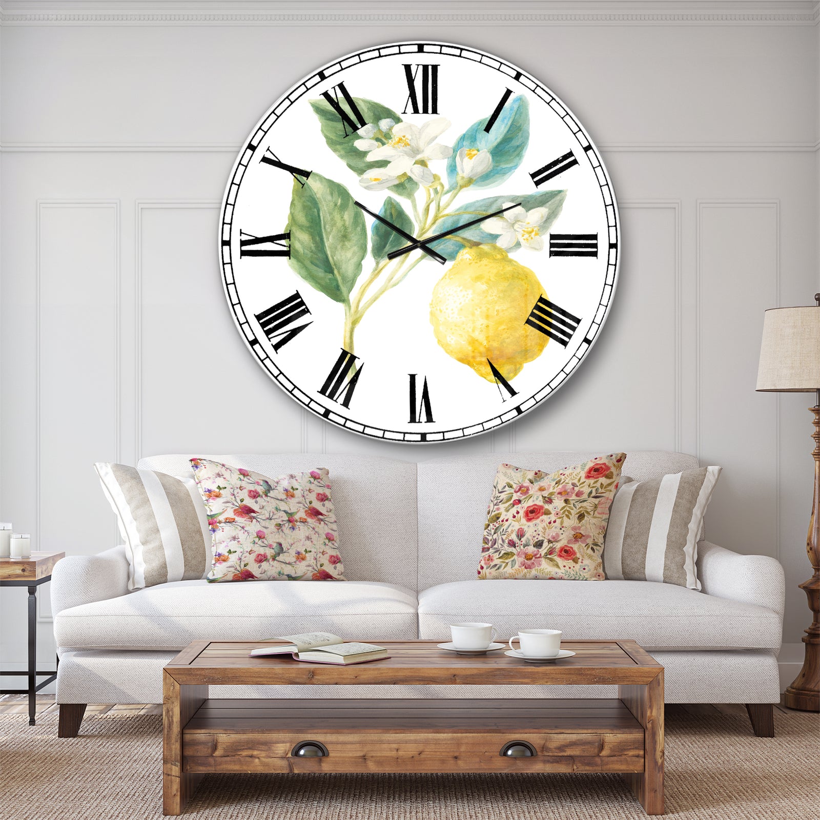 Floursack Lemon I - Cabin & Lodge Wall CLock