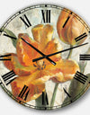 Parrot Tulips I on Ivory - Cabin & Lodge Large Wall CLock