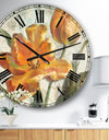 Parrot Tulips I on Ivory - Cabin & Lodge Large Wall CLock