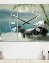 Panda after a long day - Cottage 3 Panels Large Wall CLock