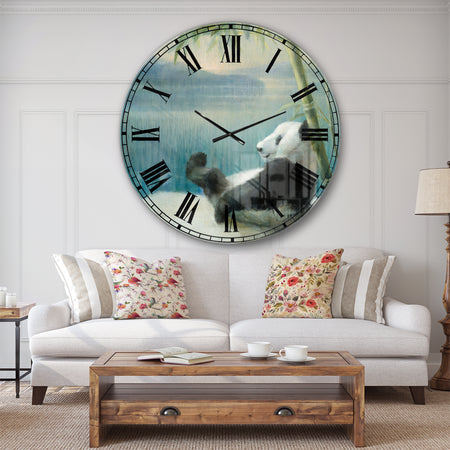 Panda after a long day - Traditional Large Wall CLock