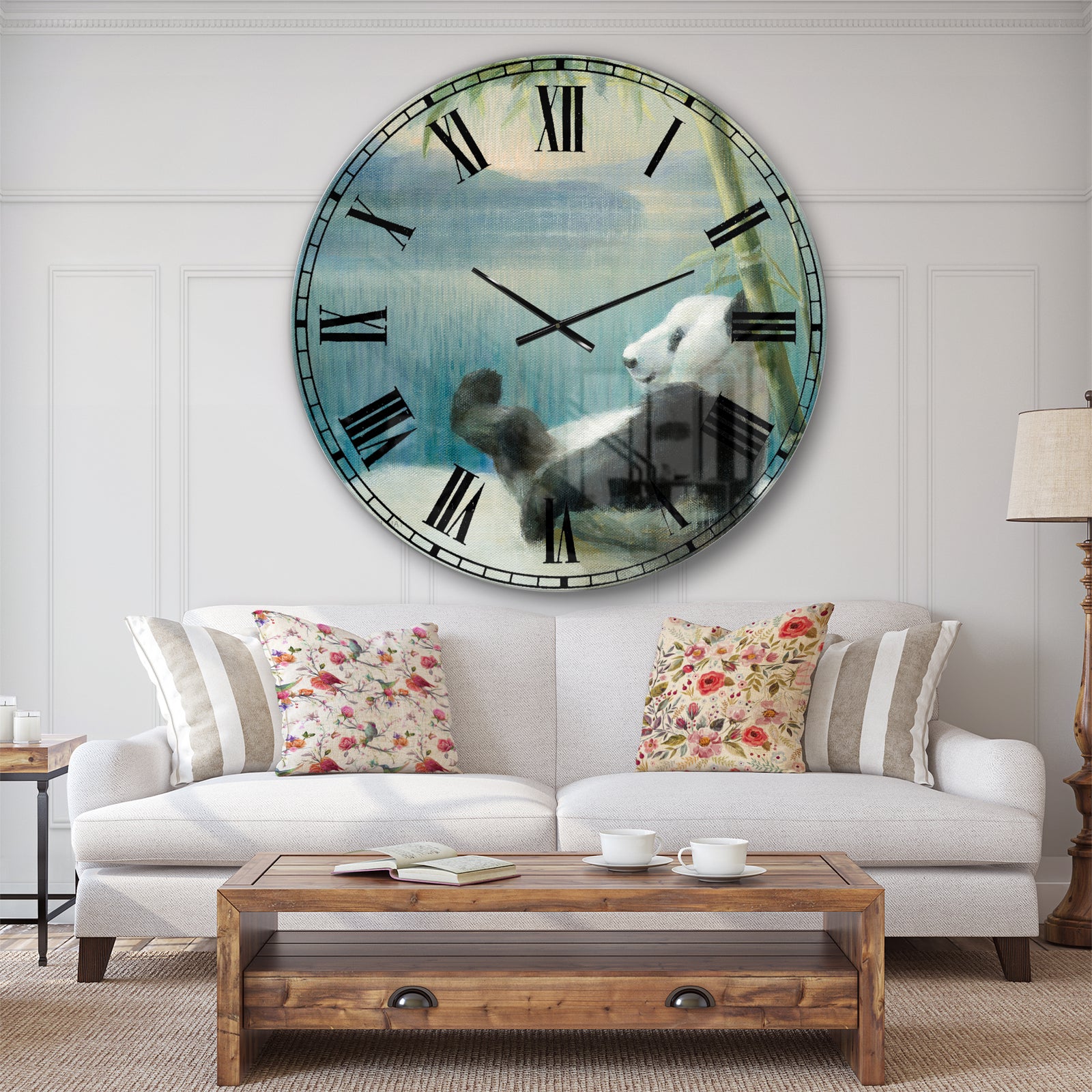 Panda after a long day - Traditional Large Wall CLock
