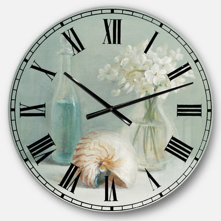 Pastel Bath IV - Farmhouse Large Wall CLock