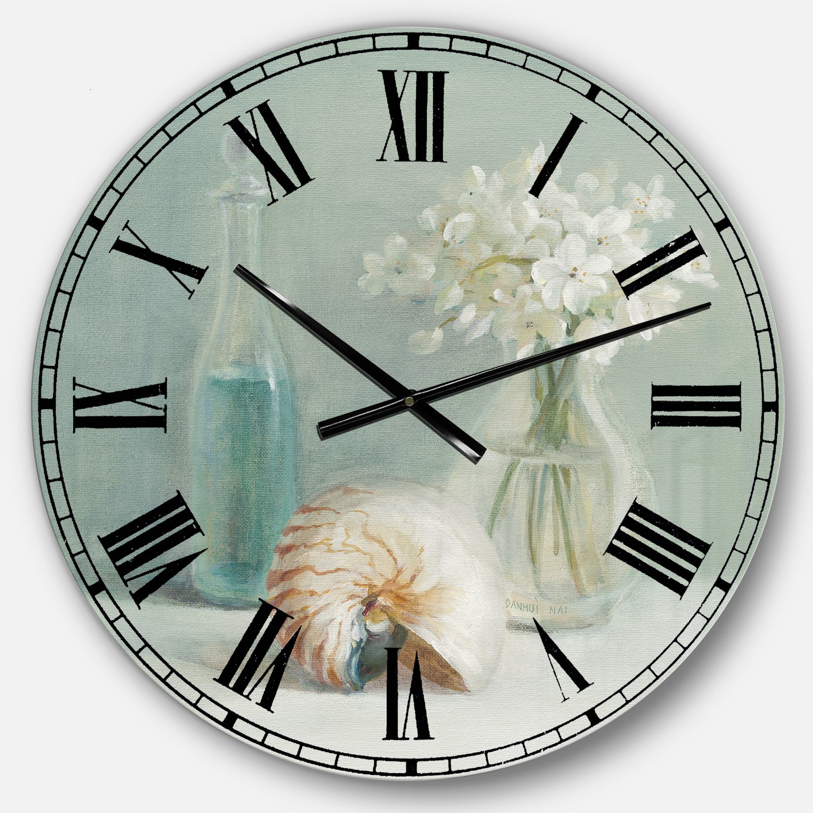 Pastel Bath IV - Farmhouse Large Wall CLock