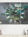 Fresh leaves I - Cottage 3 Panels Oversized Wall CLock