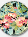 Hibiscus Garden III - Traditional Large Wall CLock