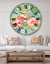 Hibiscus Garden III - Traditional Large Wall CLock