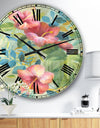 Hibiscus Garden II - Traditional Large Wall CLock