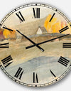 Orange Brown Farm House - Modern Farmhouse Large Wall CLock