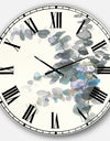 Grey Watercolor Flower III - Traditional Wall CLock