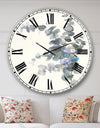 Grey Watercolor Flower III - Traditional Wall CLock