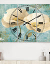 bouquet Poppies on Paisley II - Cottage 3 Panels Oversized Wall CLock