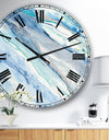 Blue Silver Spring II - Modern Lake House Oversized Wall CLock