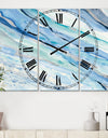 Blue Silver Spring I - Cottage 3 Panels Large Wall CLock