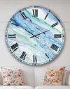 Blue Silver Spring I - Modern Lake House Wall CLock