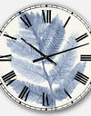 Forest Ferns Blue - Cottage Large Wall CLock