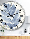 Forest Ferns Blue - Cottage Large Wall CLock