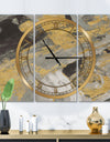 Marble Gold and Black - Glam 3 Panels Large Wall CLock