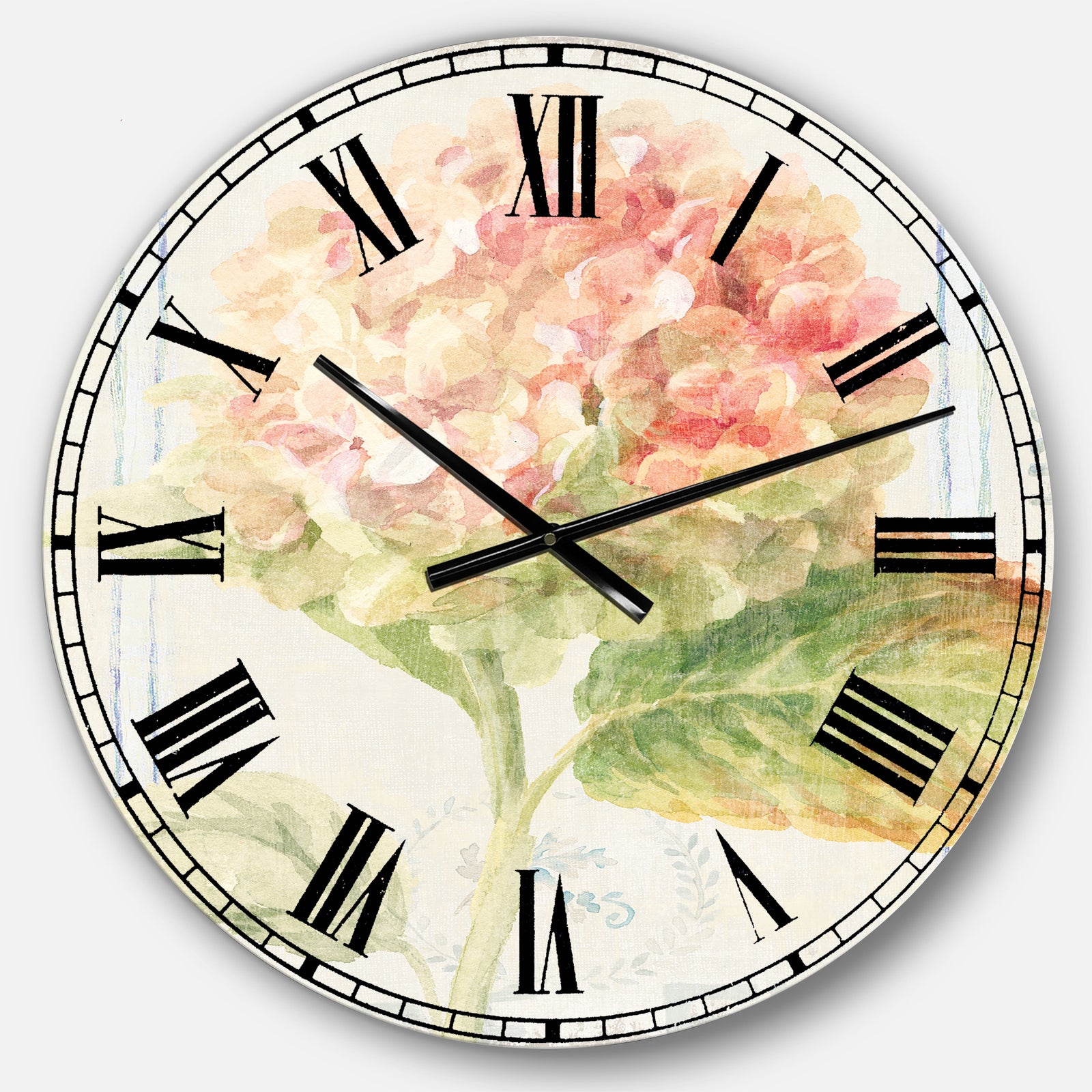 Floursack Florals VIII - Cottage Large Wall CLock