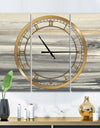 watercolor colorfields II - Glam 3 Panels Oversized Wall CLock