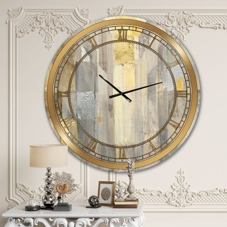 Silver Orchid Borella 'Gold Square Watercolor - Glam Large Wall Clock