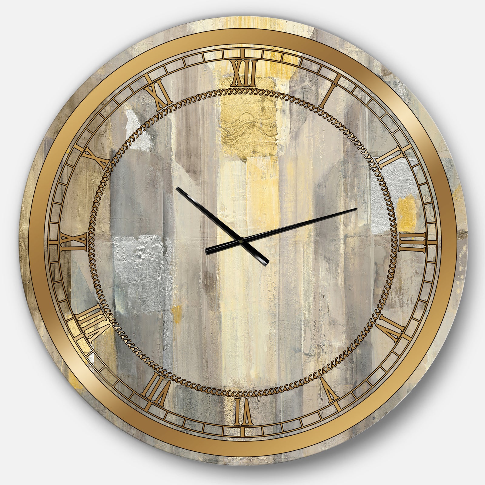 Silver Orchid Borella 'Gold Square Watercolor - Glam Large Wall Clock