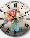 French Cottage Bouquet I Mothers - Cottage Large Wall CLock