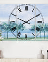 Across the Lake VI - Cottage 3 Panels Large Wall CLock