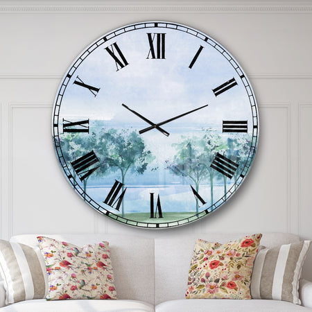 Across the Lake VI - Lake House Large Wall CLock
