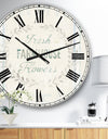 Farmhouse Florals VIII - Farmhouse Oversized Wall CLock