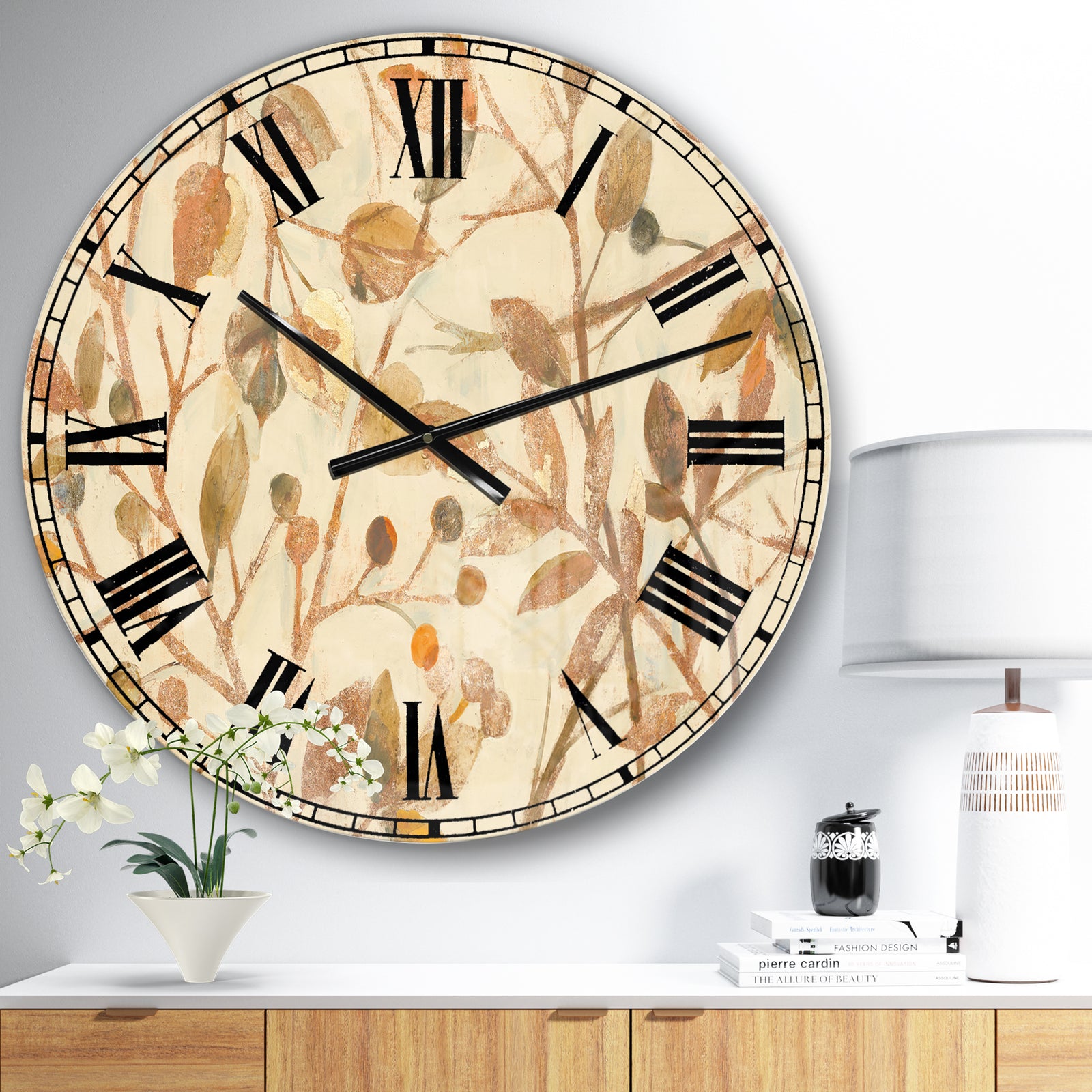Copper Branches Composition - Lake House Large Wall CLock