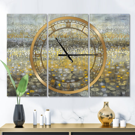 Galm Abstract III - Glam 3 Panels Large Wall CLock