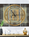 Galm Abstract II - Glam 3 Panels Oversized Wall CLock