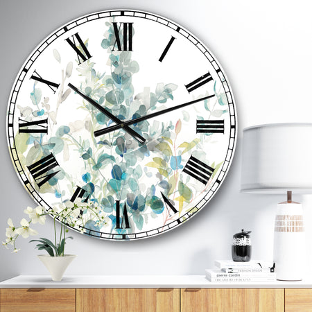 Eucalyptus Natural Element - Farmhouse Oversized Wall CLock