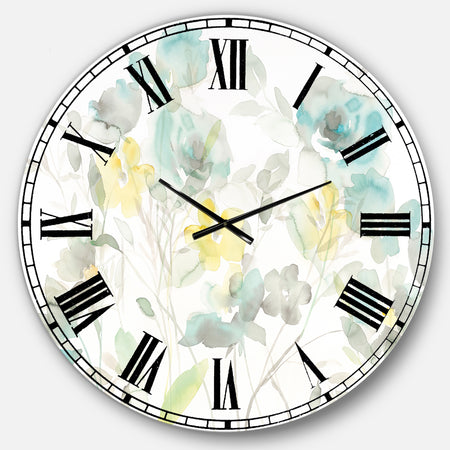 Aqua Rose Natural Element - Farmhouse Large Wall CLock